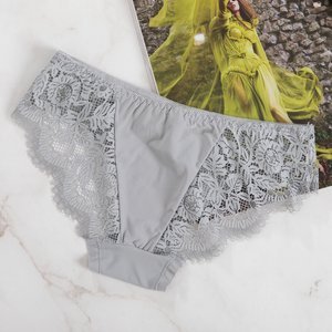 Šedé dámske čipkované nohavičky - Spodné prádlo