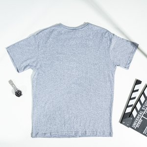Šedé pánske bavlnené tričko - Oblečenie