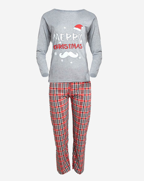 Šedé vianočné dámske dvojdielne pyžamo - oblečenie