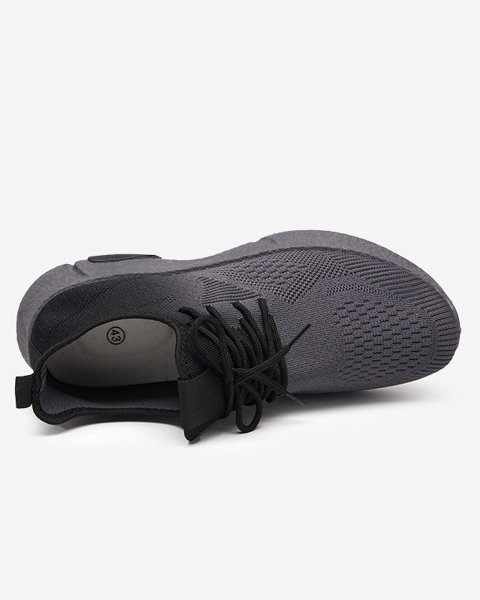 Sivá a čierna pánska textilná športová obuv Deviso - Obuv