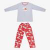 Sivé a červené dievčenské pyžamo s potlačou - Oblečenie