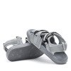 Sivé sandále Crista na suchý zips - Obuv