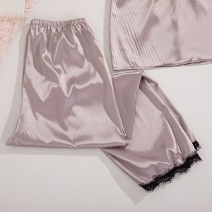 Strieborné 2-dielne dámske pyžamo - Spodná bielizeň