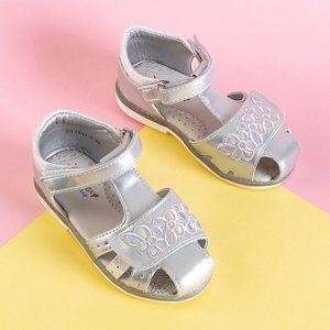 Strieborné detské sandále Lorra- Topánky