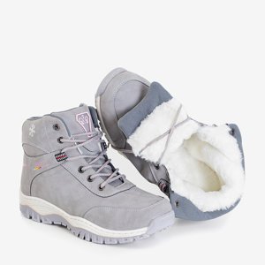 Svetlé šedé dámske zateplené snehové topánky Naida - topánky