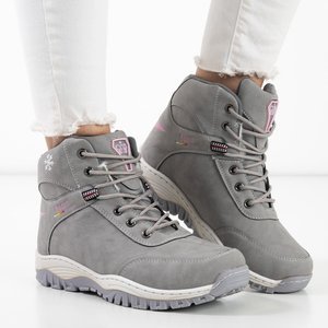 Svetlé šedé dámske zateplené snehové topánky Naida - topánky