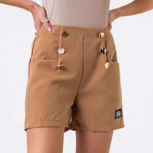 Svetlo hnedé dámske krátke šortky s gombíkmi - Oblečenie