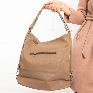 Svetlohnedá dámska shopper taška z matnej ekologickej kože - Doplnky