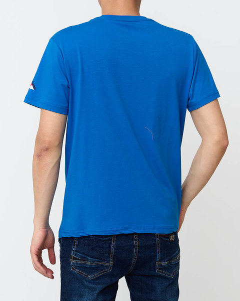 Svetlomodré pánske tričko s potlačou - Oblečenie