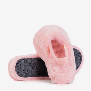 Svetloružové dámske kožušinové papuče Fornax - Obuv