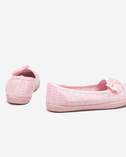 Svetloružové dievčenské slip-on tenisky s prelamovaným zvrškom Locuni - Topánky