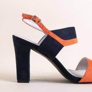 Tiffanské námornícke a oranžové dámske sandále - topánky