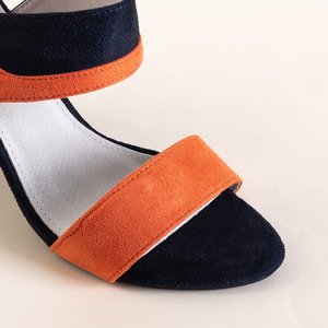Tiffanské námornícke a oranžové dámske sandále - topánky