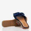 Tmavě modré dámské pantofle s mašlí Mirena - Obuv 1