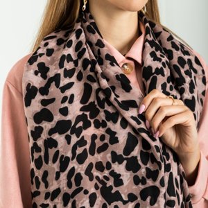 Tmavo ružová dámska šatka s leopardou potlačou - Príslušenstvo