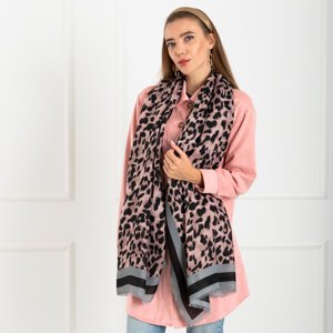 Tmavo ružová dámska šatka s leopardou potlačou - Príslušenstvo