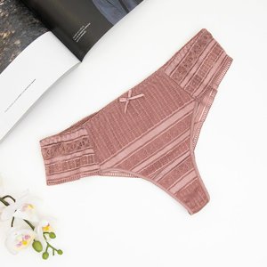 Tmavo ružové čipkované brazílske nohavičky - Spodná bielizeň