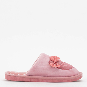 Tmavo ružové dámske papuče s mašľou Mommis - Topánky