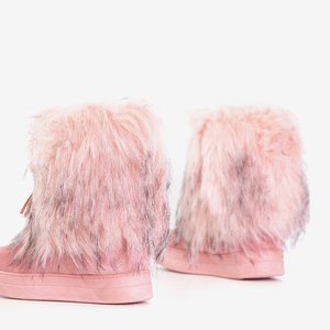 Tmavo ružové dámske snehové topánky s lemom Astride - Obuv