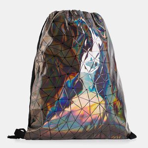 Tmavošedý holografický batoh taškového typu-Batohy