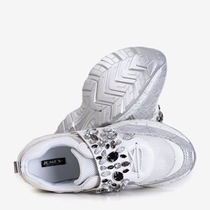 VÝPLET Biele dámske športové topánky s ozdobami Ignassy - Obuv