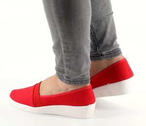 VÝPLET Červené topánky na klinovom podpätku Biella - Topánky