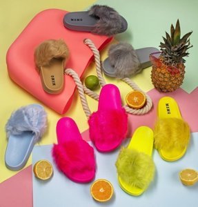 VÝPLET Neonovo ružové papuče s kožušinou Millie- Footwear