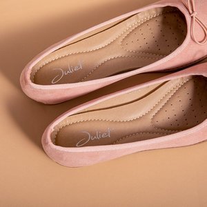 VÝPLET Ružové dámske baleríny s mašličkou Doritel - Topánky