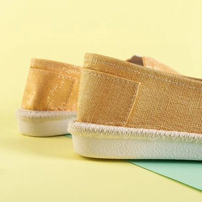 VÝPLET Žlté dámske espadrilky s lesklou niťou Hagenti - Topánky
