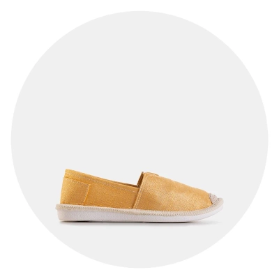VÝPLET Žlté dámske espadrilky s lesklou niťou Hagenti - Topánky