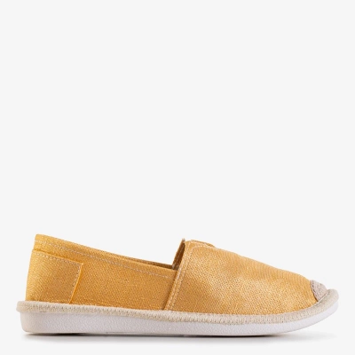 VÝPLET Žlté dámske espadrilky s lesklou niťou Hagenti - Topánky