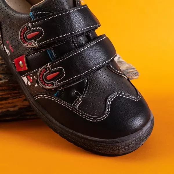 VÝSTUP Čierno-šedé chlapčenské športové topánky Tiguar - Topánky