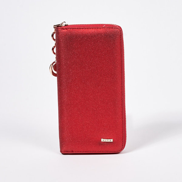 Veľká červená dámska brokátová peňaženka - Doplnky