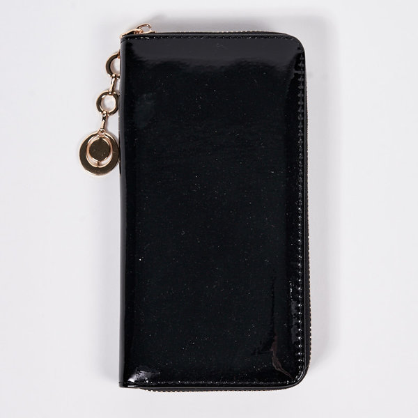 Veľká čierna lakovaná peňaženka - Doplnky