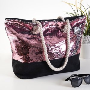 Veľká dámska taška s ružovými flitrami - Kabelky