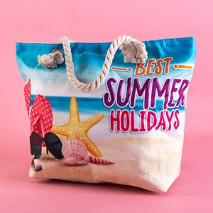 Viacfarebná plážová taška s sviatočnou potlačou - Kabelky