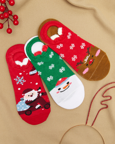 Vianočné ponožky s potlačou 3/bal - Spodné prádlo