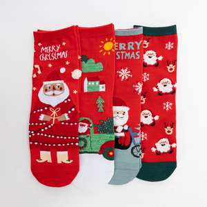 Vianočné ponožky v krabičke po 4 kusoch - Spodná bielizeň