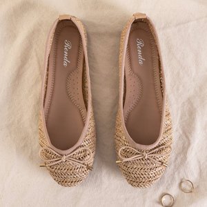 Wewo béžové dámske tkané balerínky - topánky
