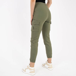 Zelené dámske cargo nohavice - Oblečenie