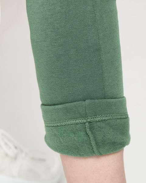 Zelené dámske zateplené tepláky - Oblečenie