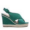 Zelené sandály na vysokém klínu Olpia-Shoes 1