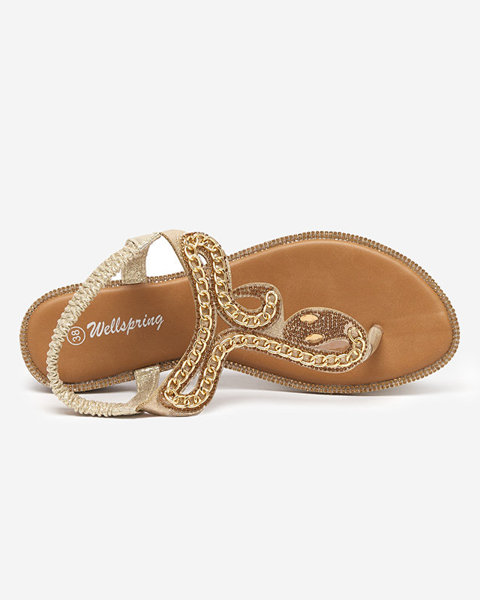 Zlaté dámske sandále s hadom Sijet - Topánky