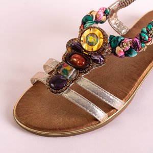 Zlaté dámske sandále s ozdobami Ophelia - Obuv