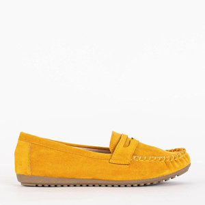 Žlté eko semišové mokasíny Teweri pre ženy - topánky