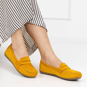 Žlté eko semišové mokasíny Teweri pre ženy - topánky