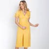 Žlté midi šaty s gombíkmi - Oblečenie
