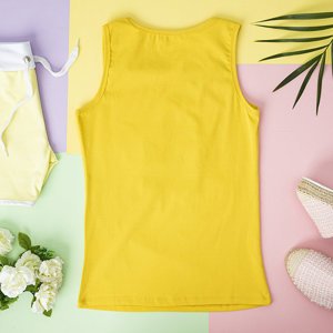 Žltý dámsky top s kubickým zirkónom - Oblečenie